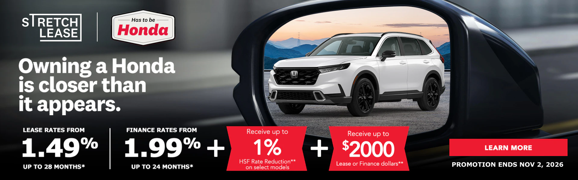 Honda Checkered Flag event at Parkway Honda featuring zero down payment and lower lease and finance rates.