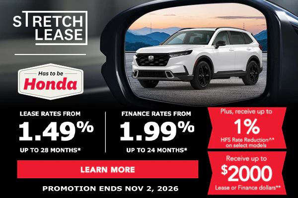 Honda Checkered Flag event at Parkway Honda featuring zero down payment and lower lease and finance rates.